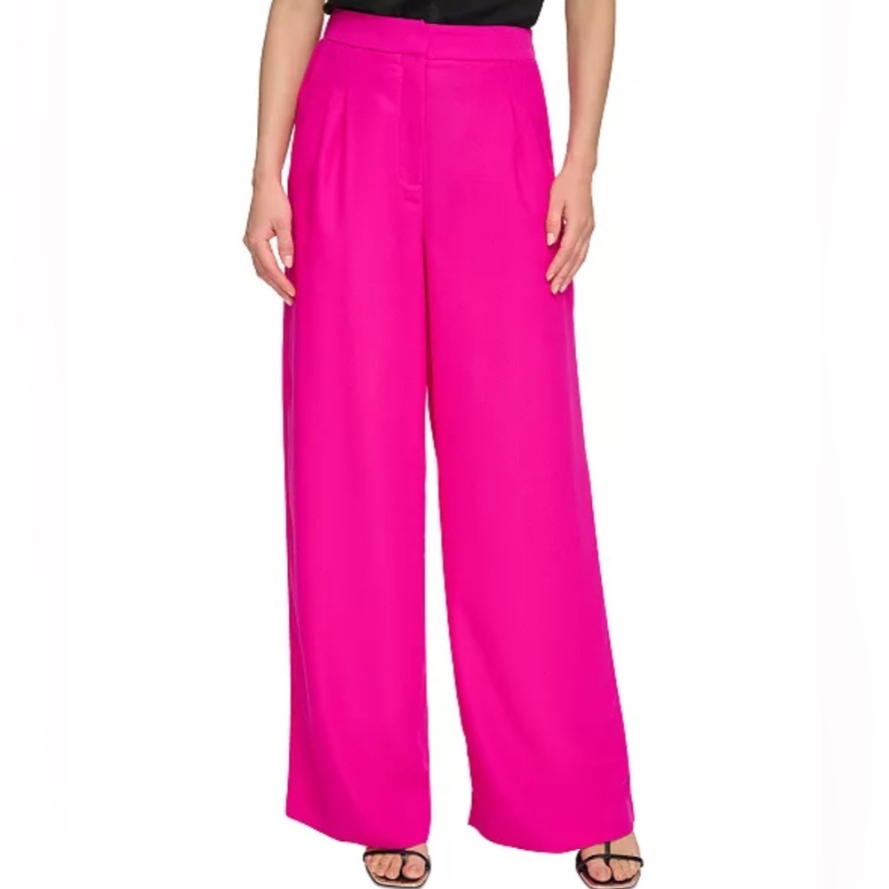 NWT - DKNY Women’s High Rise Wide Leg Satin Pants - Picture 8 of 8